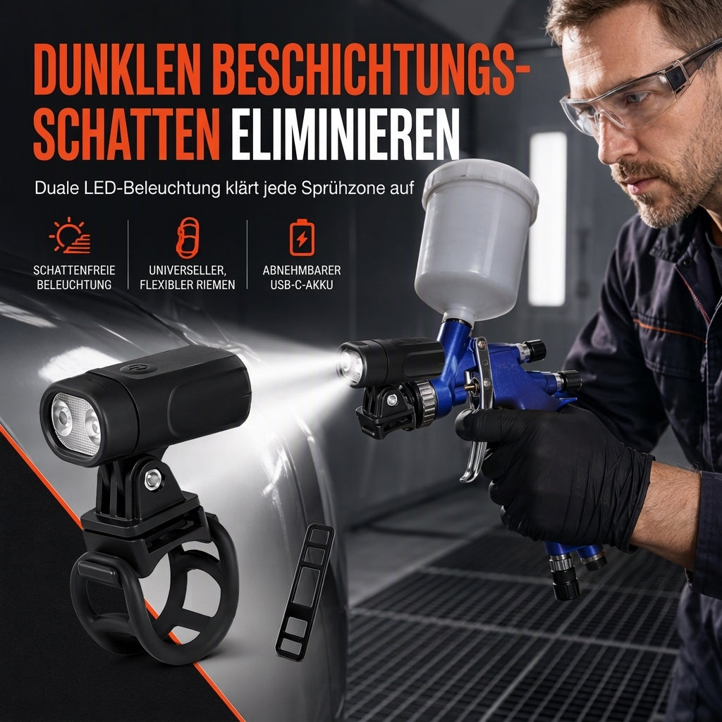 🔧 Leichtes Sprühpistolen-Set – Auto- & Möbel-Retusche, Zusatzbeleuchtung & Gleichmäßiger Lackauftrag 💡