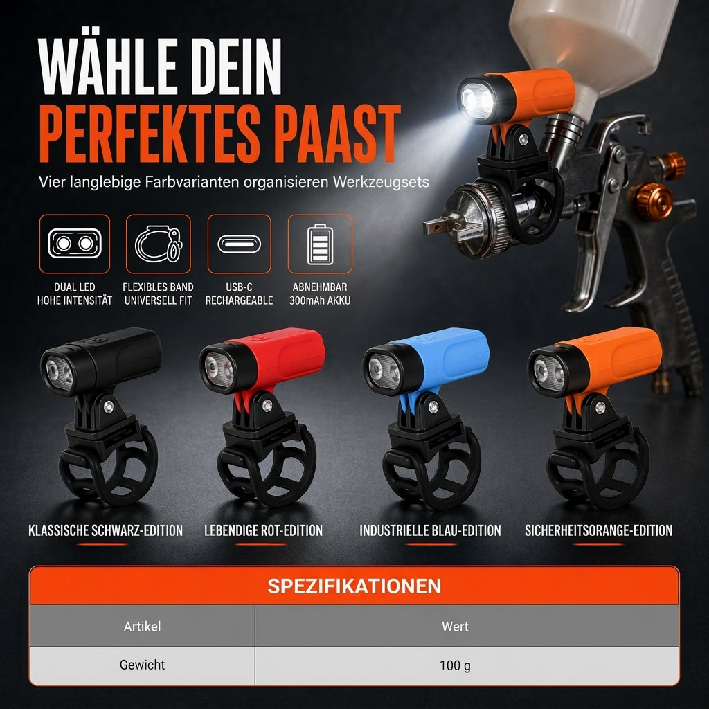 🔧 Leichtes Sprühpistolen-Set – Auto- & Möbel-Retusche, Zusatzbeleuchtung & Gleichmäßiger Lackauftrag 💡