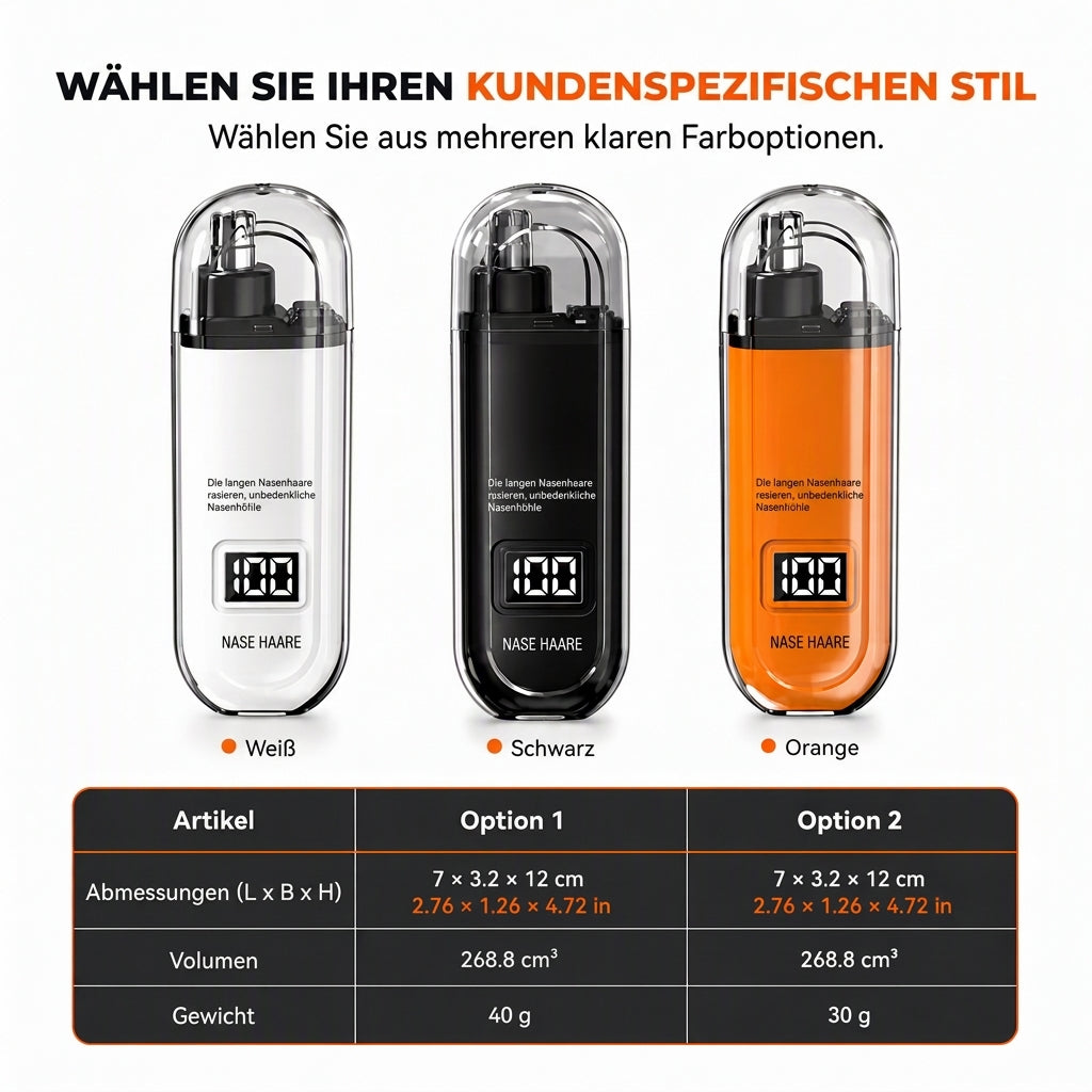 ⏳Begrenzte Zeit 50% Rabatt💥Aufladbarer Nasenhaartrimmer mit waschbarem Scherkopf – Elektrischer Grooming Clipper für Damen und Herren