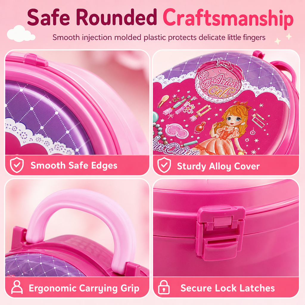 🎀Schminkkoffer mit Spiel-Schminktisch für Kinder – Tragbares Rollenspiel-Set für Mädchen