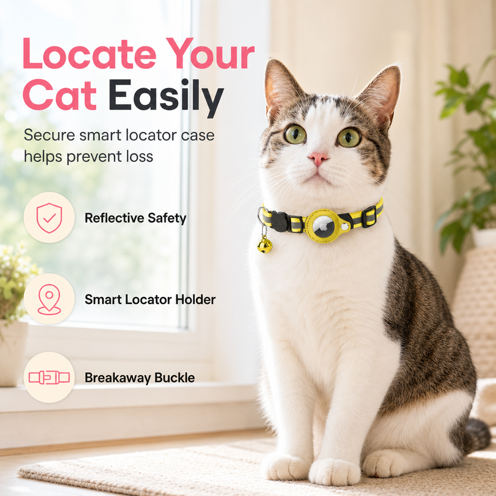 ⏰Reflektierendes Katzenhalsband mit wasserdichtem smartem Haustier-Tracker