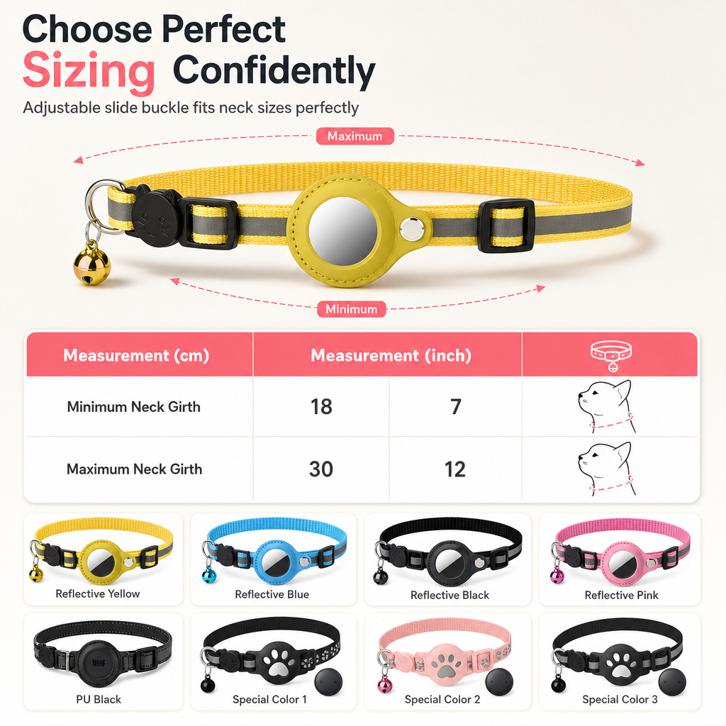⏰Reflektierendes Katzenhalsband mit wasserdichtem smartem Haustier-Tracker