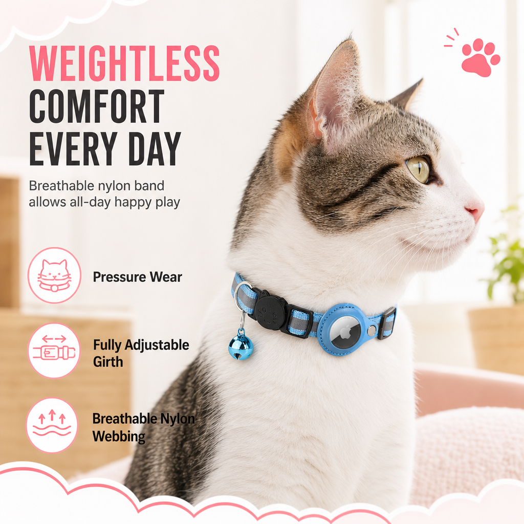 ⏰Reflektierendes Katzenhalsband mit wasserdichtem smartem Haustier-Tracker