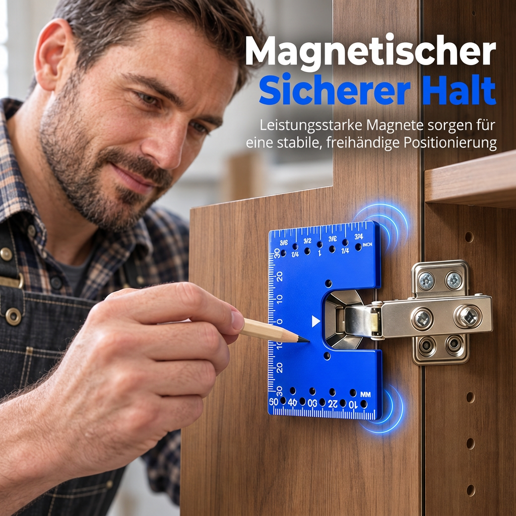⏰Werkzeug: Installationsschablone und Schnellpositionierungs-Befestigungsplatte für Aluminium-Magnetklappscharnier