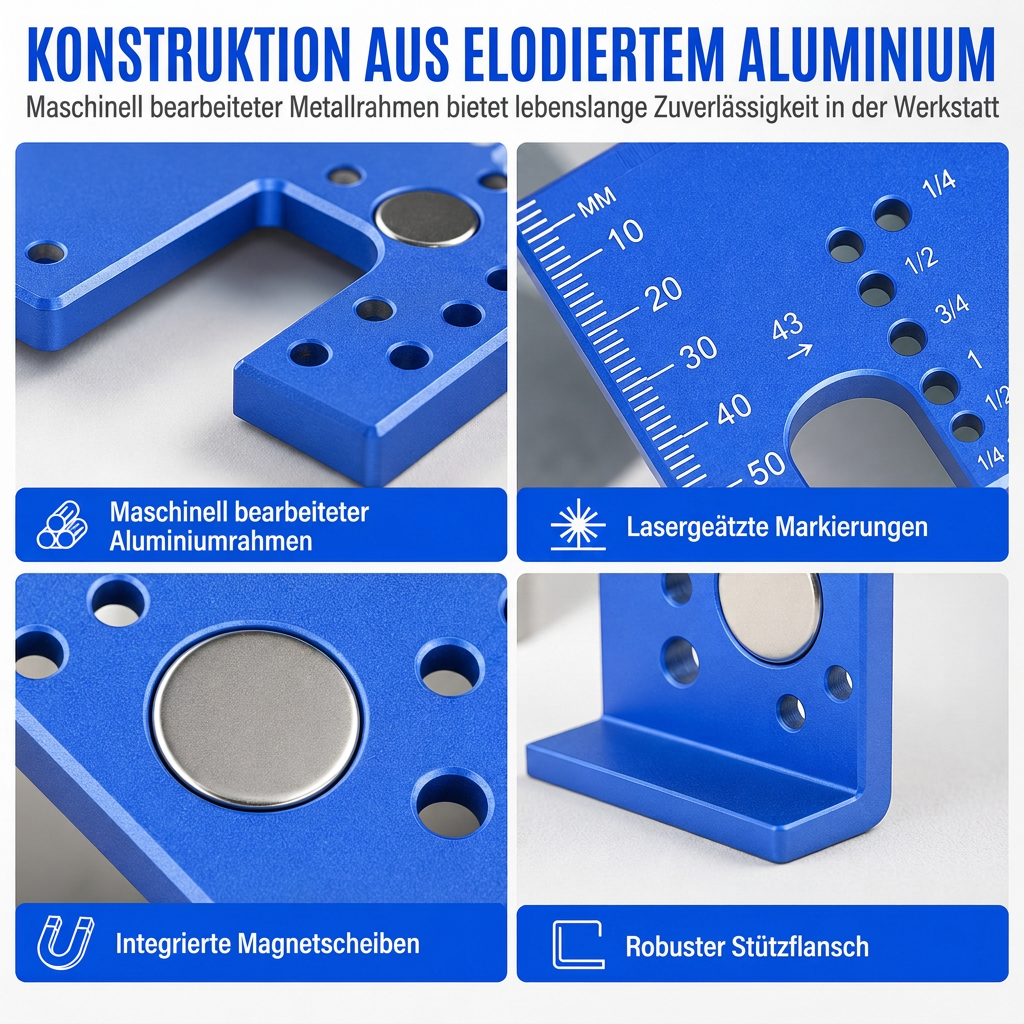 ⏰Werkzeug: Installationsschablone und Schnellpositionierungs-Befestigungsplatte für Aluminium-Magnetklappscharnier