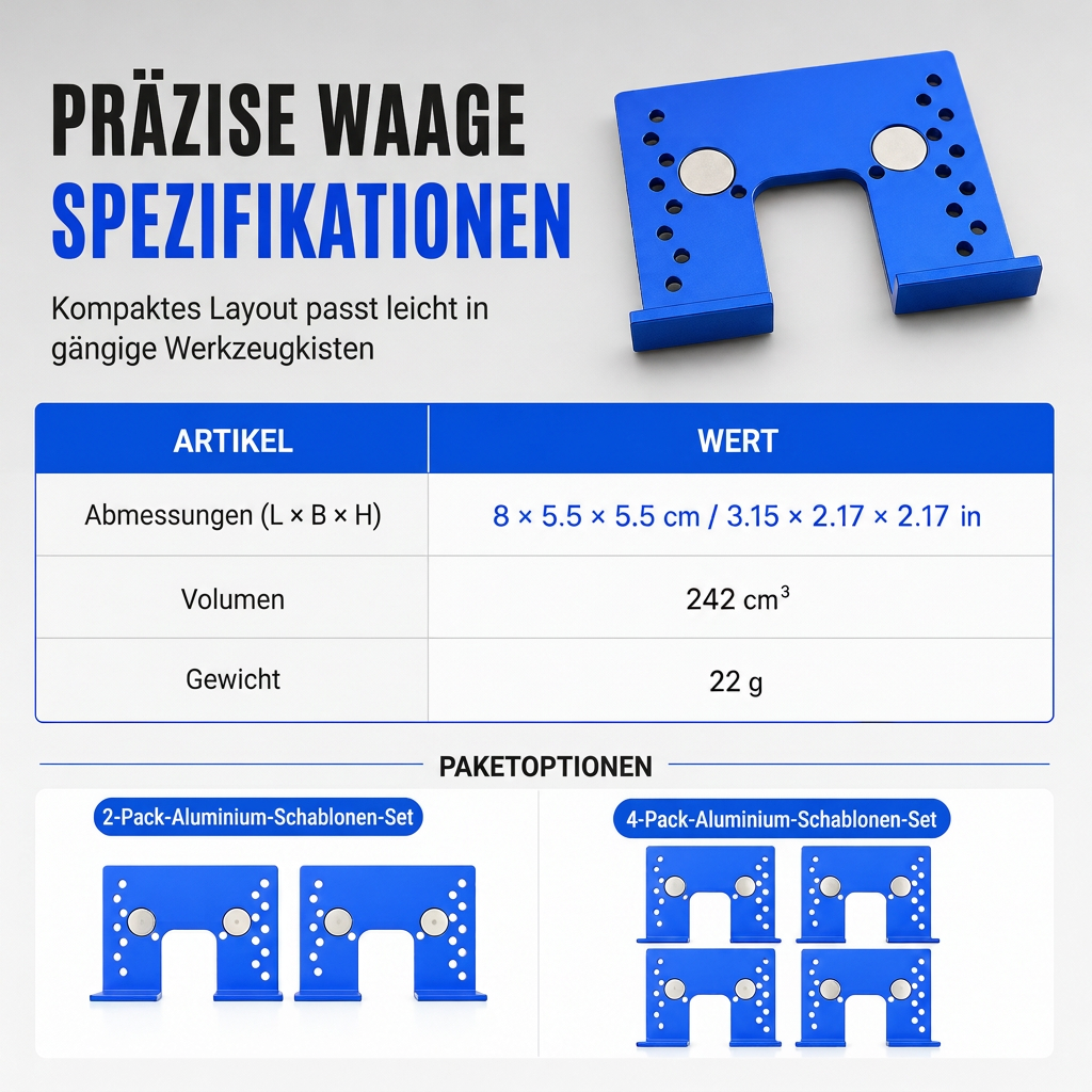 ⏰Werkzeug: Installationsschablone und Schnellpositionierungs-Befestigungsplatte für Aluminium-Magnetklappscharnier