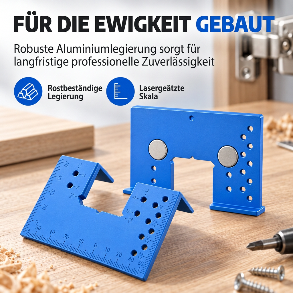 ⏰Werkzeug: Installationsschablone und Schnellpositionierungs-Befestigungsplatte für Aluminium-Magnetklappscharnier