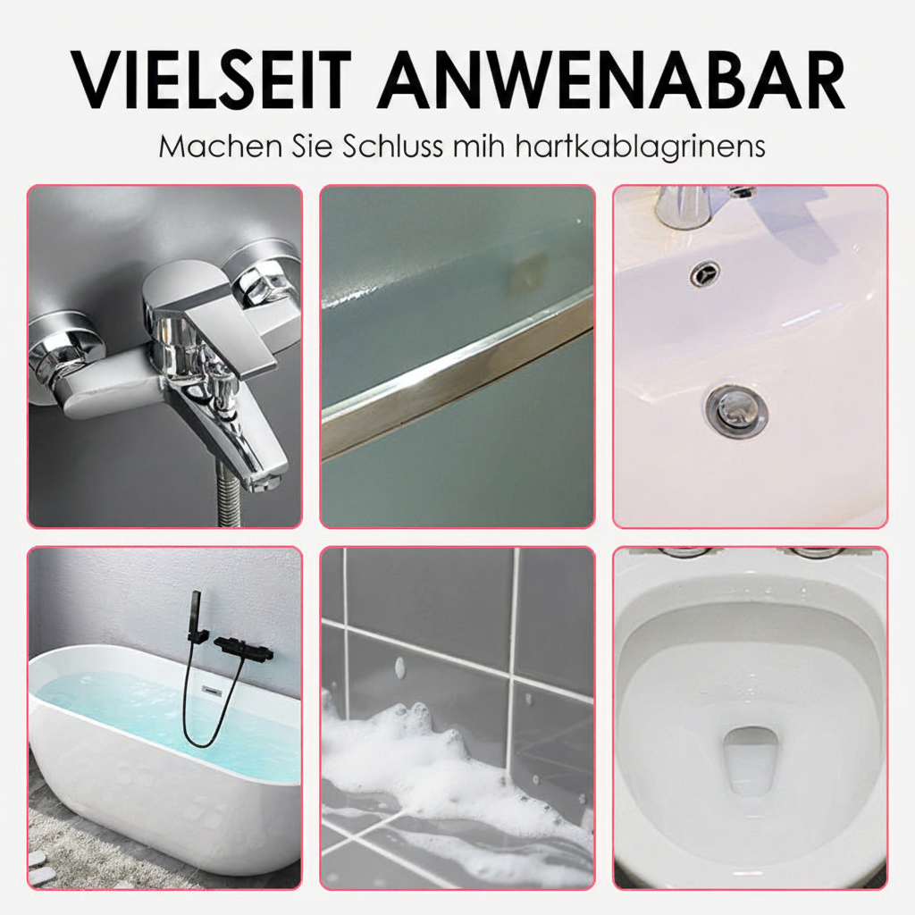 🥳 Mehrzweck-Badezimmerreiniger-Spray – Löst Kalk- und Seifenrückstände schnell auf. Kein mühsames Schrubben – einfach aufsprühen und abwischen für streifenfreien Glanz! 🧼💨