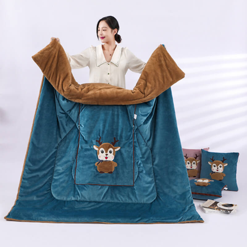 Almohada de camping gigante para asiento almohada y manta 2 en 1 almohada  esencial de viaje manta plegable gruesa